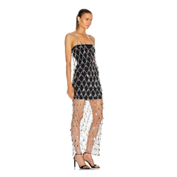 Paco Rabanne Chain Link Celebrity Luxury Dress With Sequin Embellishments - Picture 3 of 8